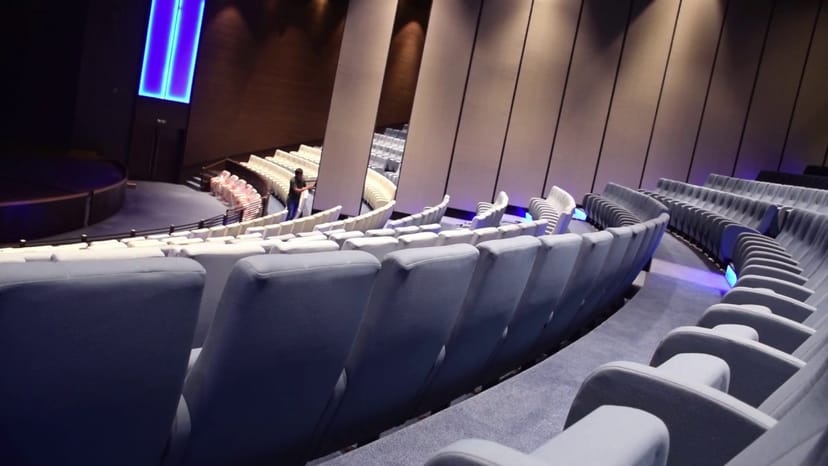 Jafza One Convention Centre tiered plenary hall, theatre-style seating for corporate events.