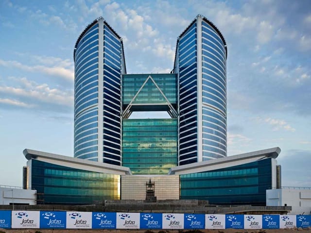 Modern Jafza One Convention Centre auditorium for corporate summits and executive meetings.