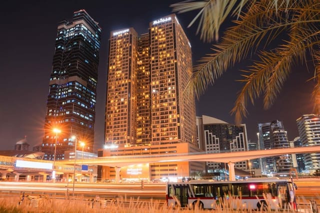 Mercure Dubai Barsha Heights hotel building, ideal for corporate events and business conferences.