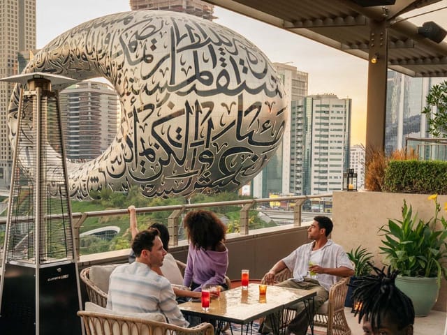 Juña Rooftop shisha lounge at 25hours Hotel: premium corporate hospitality and VIP networking.