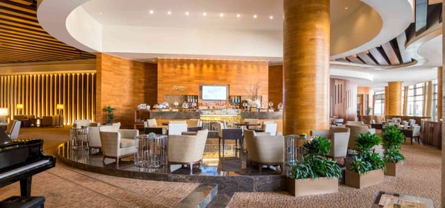 Sophisticated hotel lounge for corporate networking and professional reception events.