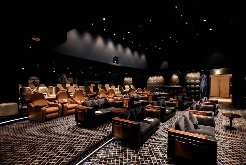 Glamorous Cinema at Raffles Dubai: VIP screening room for private product launches and events.