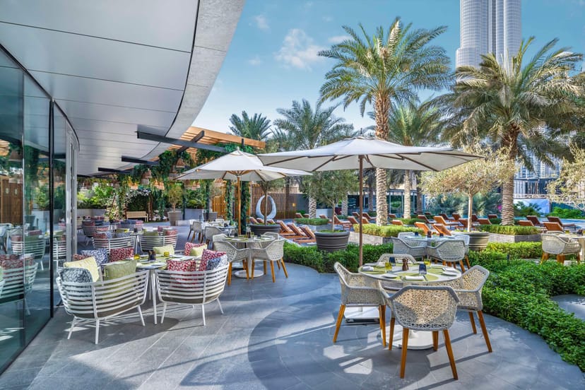 Boulevard Ballroom luxury outdoor patio for corporate evening receptions and networking events.
