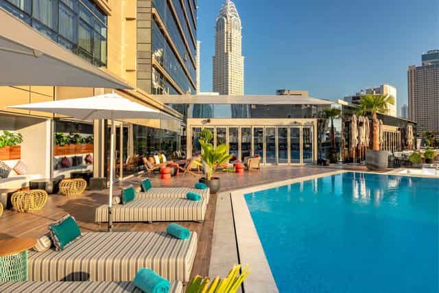 High-end Onyx rooftop venue at Zabeel House, ideal for corporate events and networking mixers.
