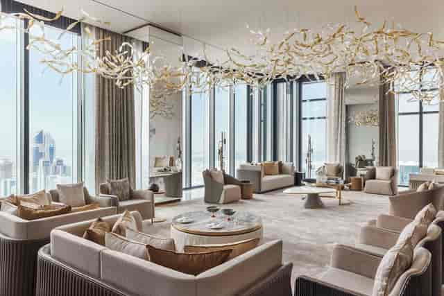 Luxury executive lounge at One&Only One Za’abeel for VIP networking and corporate event hosting.