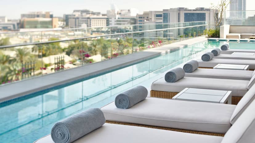 Mistral rooftop pool deck, Grand Plaza Mövenpick for incentive travel and executive retreats.