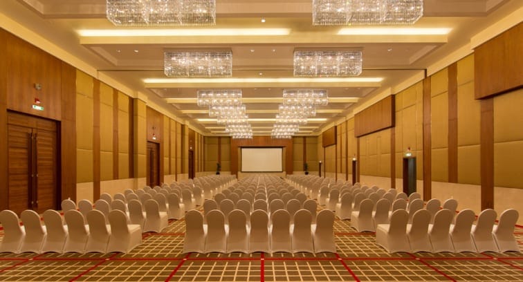 Theater-style ballroom at Anantara Downtown Dubai for corporate conferences and presentations.
