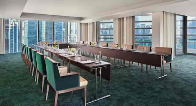 U-shape boardroom at Anantara Downtown Dubai for corporate meetings and executive conferences.