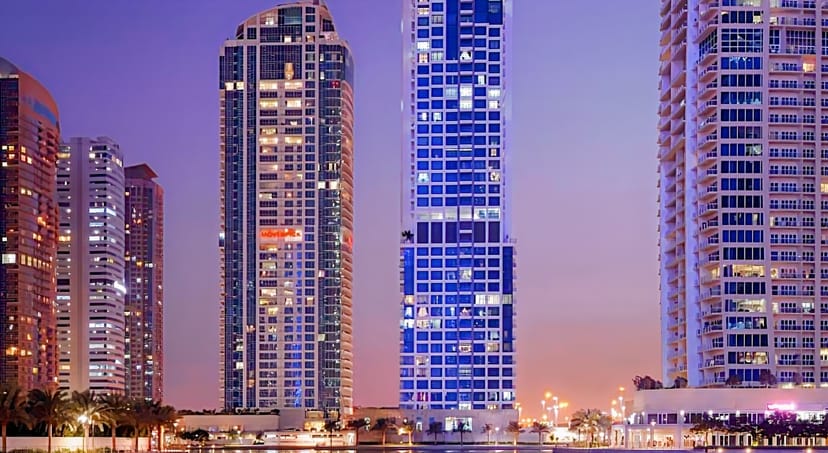 Luxury corporate summit setup at Dahab 2, Mövenpick Jumeirah Lakes Towers for business events.
