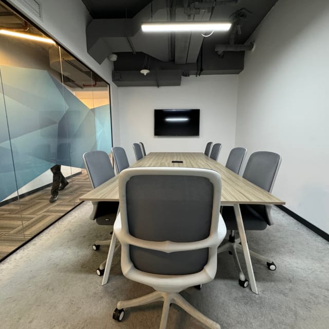 Czar Workspace eight-person boardroom for corporate strategy meetings and client pitch events.