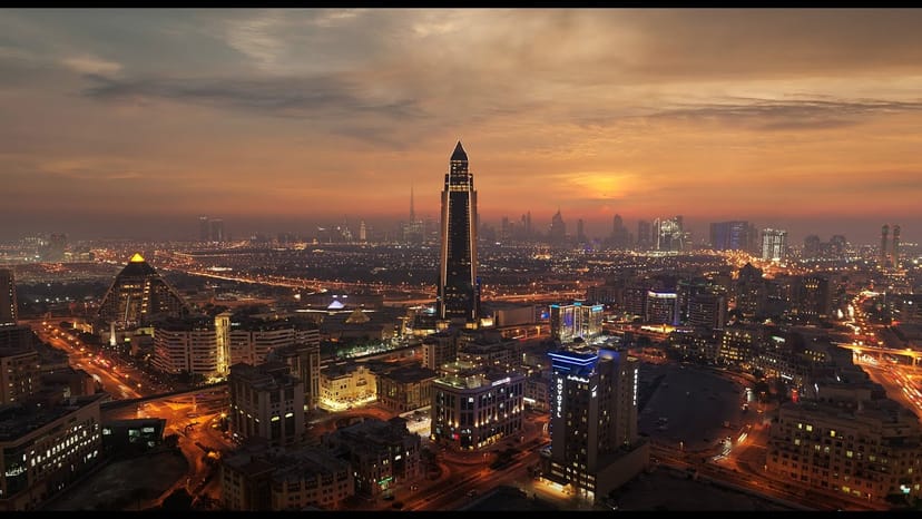 Corporate event at Sofitel Dubai The Obelisk with skyline branding for luxury incentive travel.