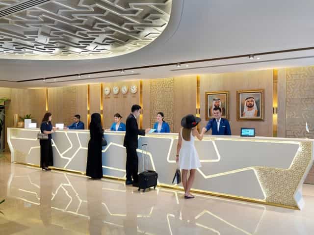 Two Seasons Hotel reception desk for professional event group check-ins and hotel meetings.