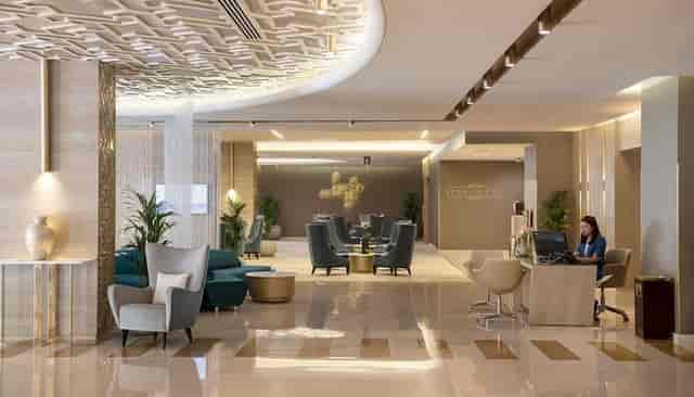 Two Seasons Hotel lobby with polished decor, ideal for VIP business events and networking.
