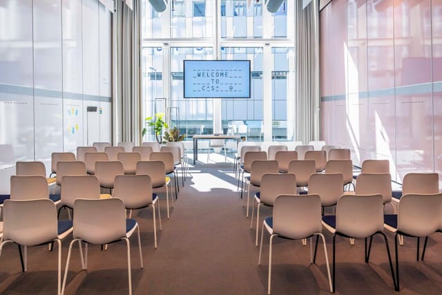 Function room at Hotel Casa Amsterdam, modern design for meetings and workshops.