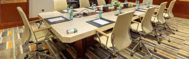 Boardroom meeting room at Crowne Plaza Dubai Jumeirah for corporate conferences and business events.