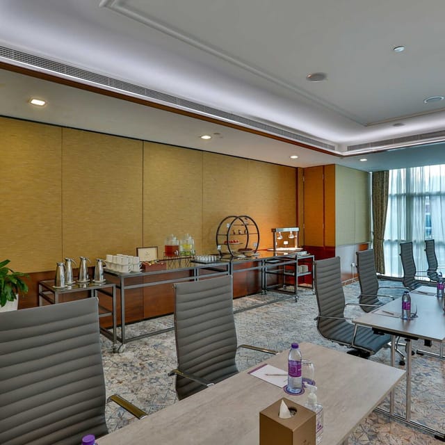Boardroom setup at Sydney Combined Halls: professional off-site meeting space with ergonomic seating.
