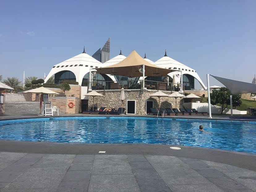 Pool Terrace at Emirates Golf Club: luxury poolside venue for corporate events and incentive travel.