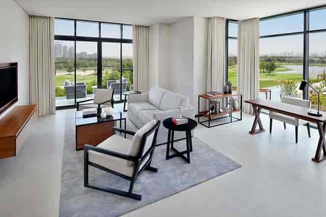 VIP hospitality suite at Motivate, Vida Emirates Hills with lounge seating for corporate events.