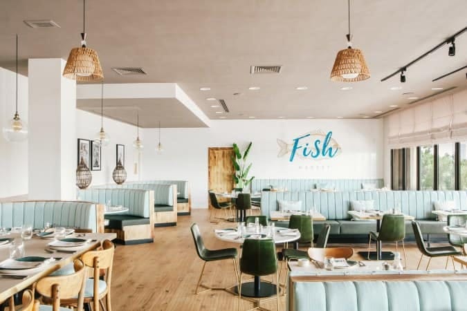 Modern restaurant venue at Radisson Blu Dubai, ideal for corporate events and networking mixers.