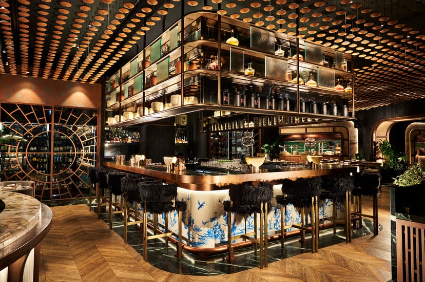 Clay Restaurant high-end bar for a cocktail reception or sophisticated networking event.