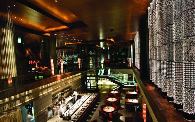 Zuma Dubai luxury venue for VIP receptions and corporate events with dramatic double-height space.