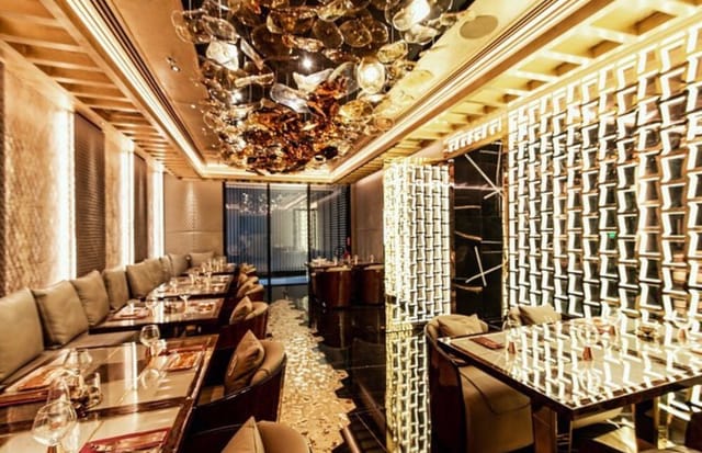 Private dining room at Doors Freestyle Grill for VIP networking and executive events.