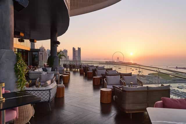 ATTIKO rooftop venue at W Dubai, featuring sunset views for premium evening receptions and networking.