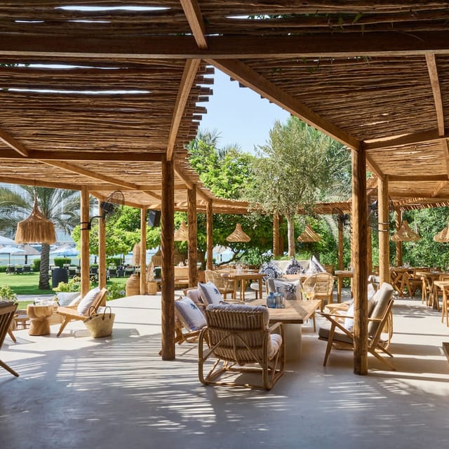 Bussola outdoor terrace at W Dubai, an ideal high-end venue for corporate events and networking.