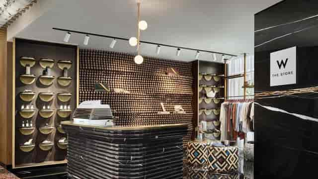 W Dubai Mina Seyahi Studio 3 boutique reception desk for executive events and product launches.