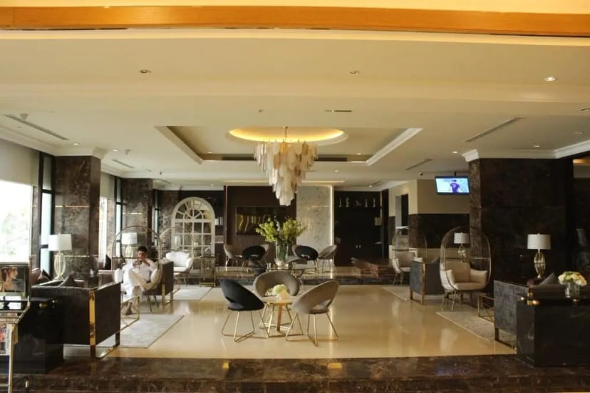 Al Khaleej Palace Deira hotel conference lobby for upscale corporate events and networking.