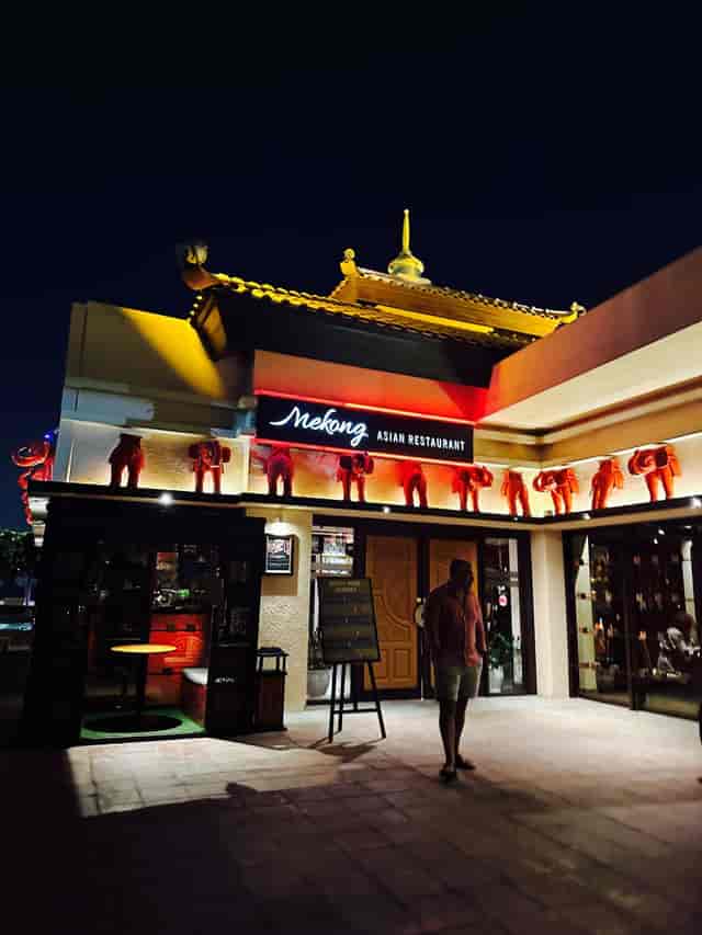 Mekong restaurant exterior at Anantara Dubai, ideal for immersive corporate dinner or reception.