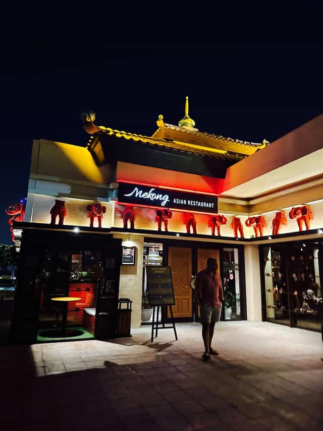 Mekong restaurant exterior at Anantara Dubai, ideal for immersive corporate dinner or reception.