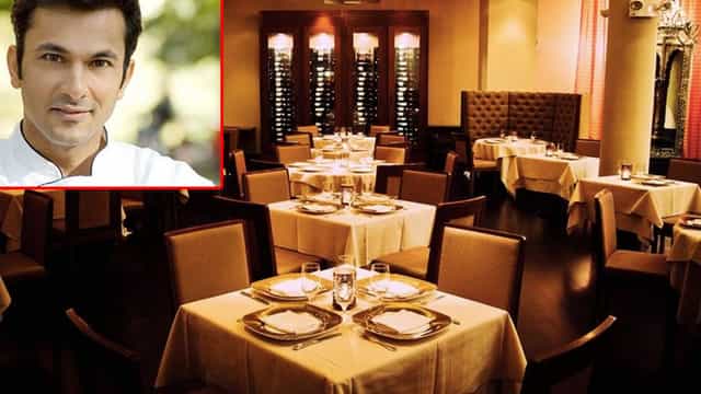Upscale Junoon restaurant dining room for corporate dinners and professional networking events.