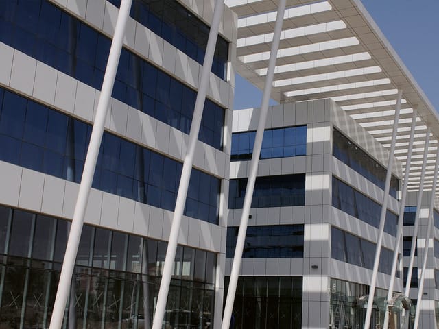 Modern corporate venue in European business centre for professional conferences and board meetings.