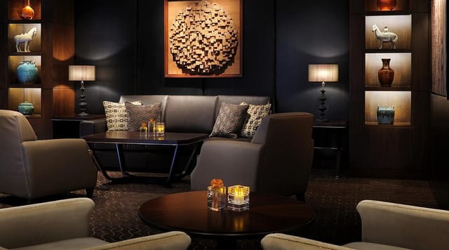 Cigar Lounge at Address Creek Harbour: Plush VIP seating for executive networking and private events.