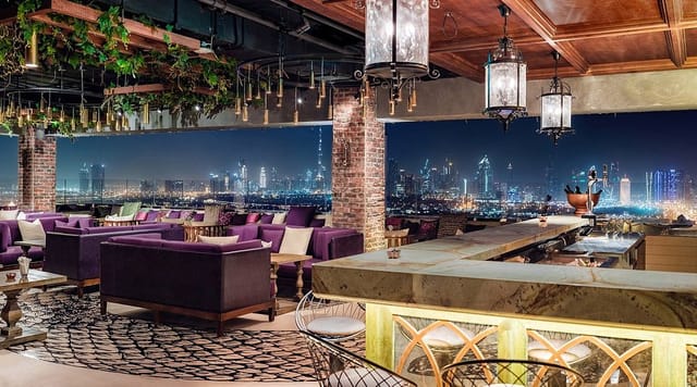 Eve Penthouse rooftop venue in Dubai with skyline view for cocktail receptions and VIP events.