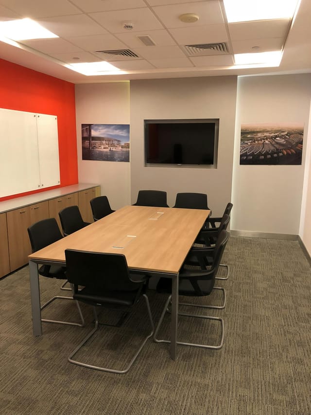Emirates Financial Towers meeting room for team strategy sessions and corporate planning.