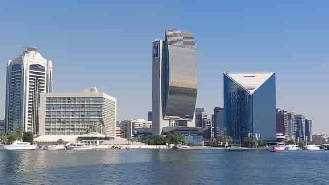 Dubai Chambers auditorium for corporate events and conferences with waterfront skyline views.