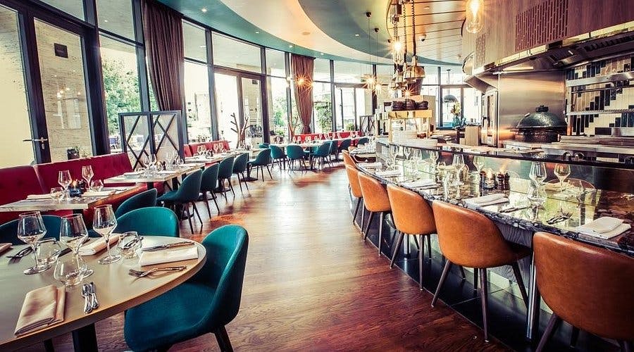 Modern Rotunda Bar and Restaurant with stylish decor, ideal for intimate events.