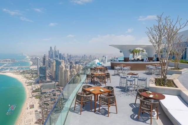 Rooftop venue at Address Beach Resort, ideal for intimate gatherings and high-profile events.
