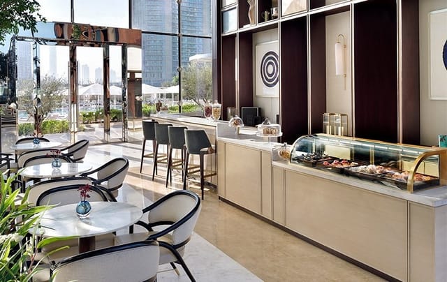 Modern lounge at Address Sky View, ideal for networking events and casual meetings.