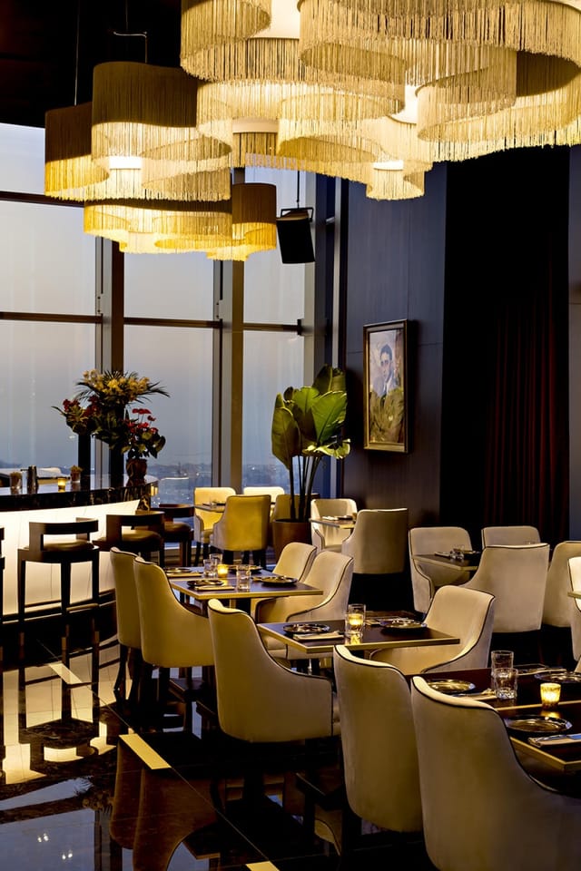 Elegant event space at Sofitel Dubai with stunning views for networking and gatherings.