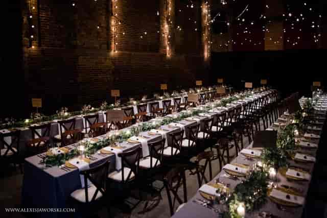 Elegant banquet setup in Village Underground, perfect for weddings and corporate events.