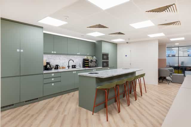 Corporate breakout area in Westbourne Rivvia Covent Garden for networking and event catering.