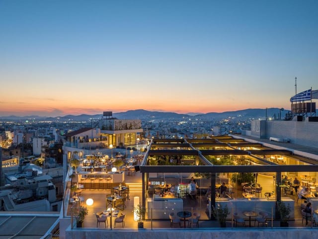 Aoos rooftop at Stanley Hotel: high-end networking and VIP cocktail event venue with city views.