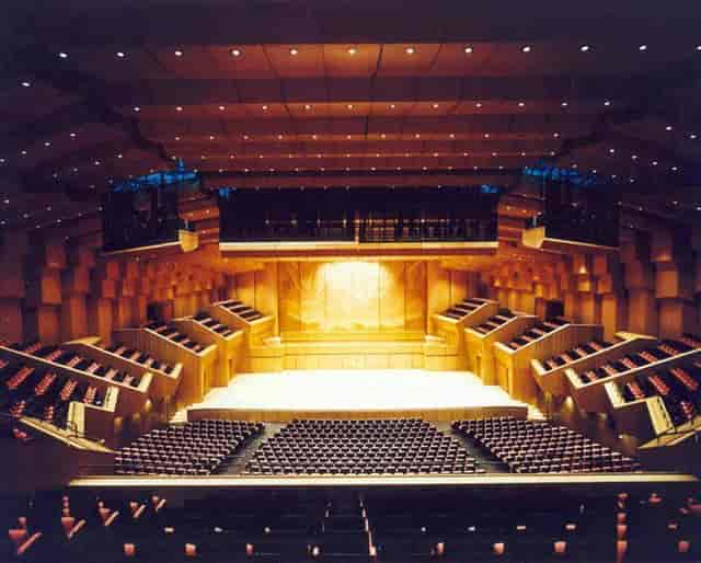 Modern auditorium stage at Megaron Athens for corporate events and keynote sessions.