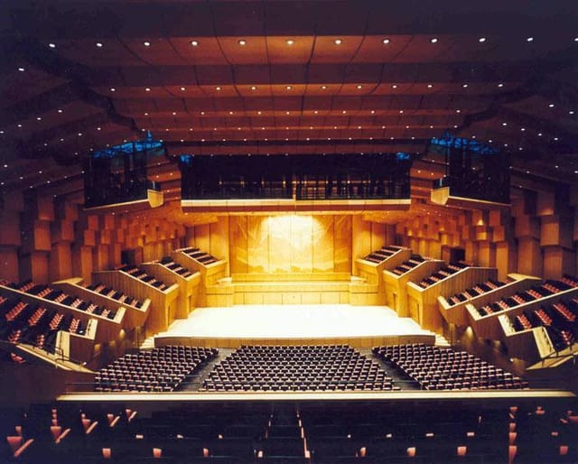 Modern auditorium stage at Megaron Athens for corporate events and keynote sessions.