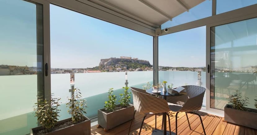 Athens Cypria Hotel conference room with Acropolis view for VIP meetings and corporate events.
