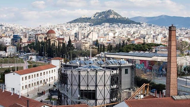 Innovathens industrial hall in Technopolis, ideal for corporate events and product launches.