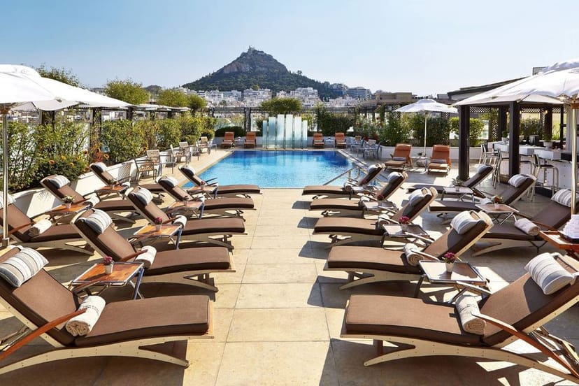 Luxury rooftop restaurant in Athens for corporate events and sunset networking.